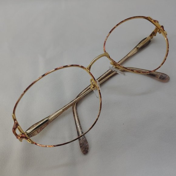 💎 Vintage CLEARVISION Eyeglass Frames Pink Brown Gold Full Metal Rims Plastic - Picture 11 of 12